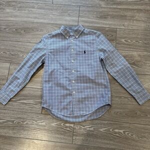 Polo Ralph Lauren Boys Plaid Button Down Shirt Long Sleeve Size M 10 12 New
